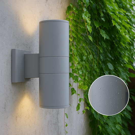 Svart utomhusvägglampa i aluminium med LED och IP65