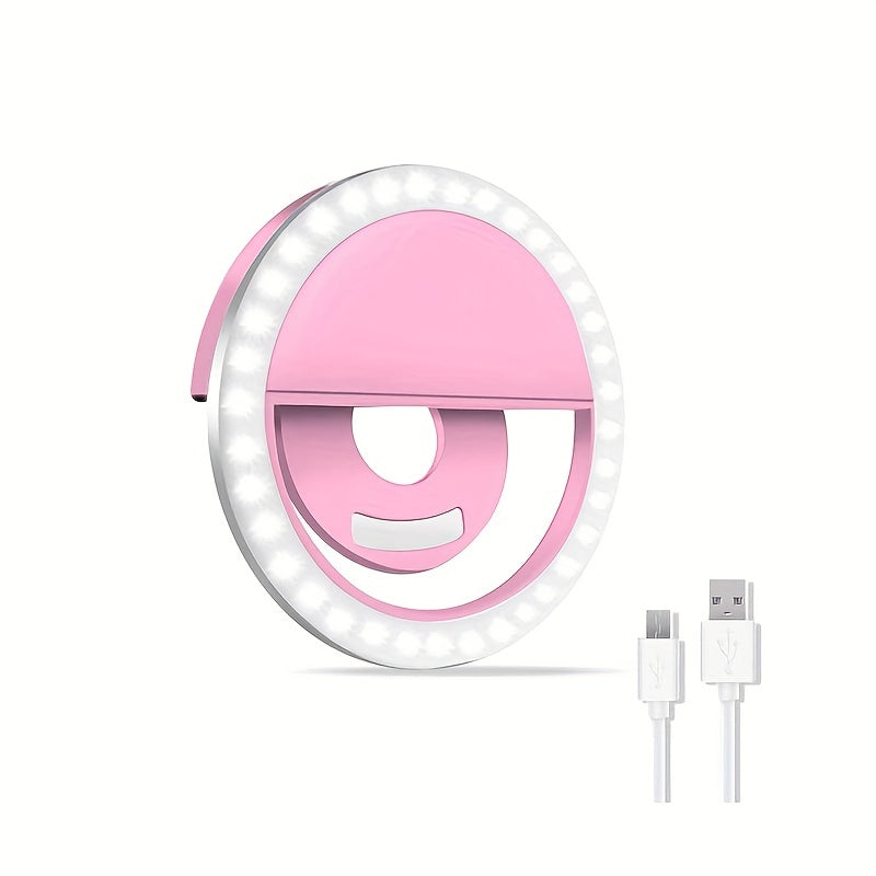 Genopladelig LED Selfie Ringlampe til Makeup og Perfekte Selfies