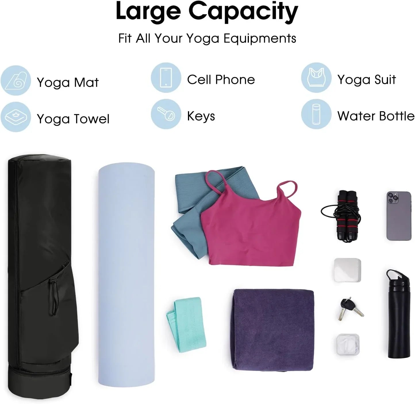 Yogamattväska med extra utrymme och vattenavvisande design