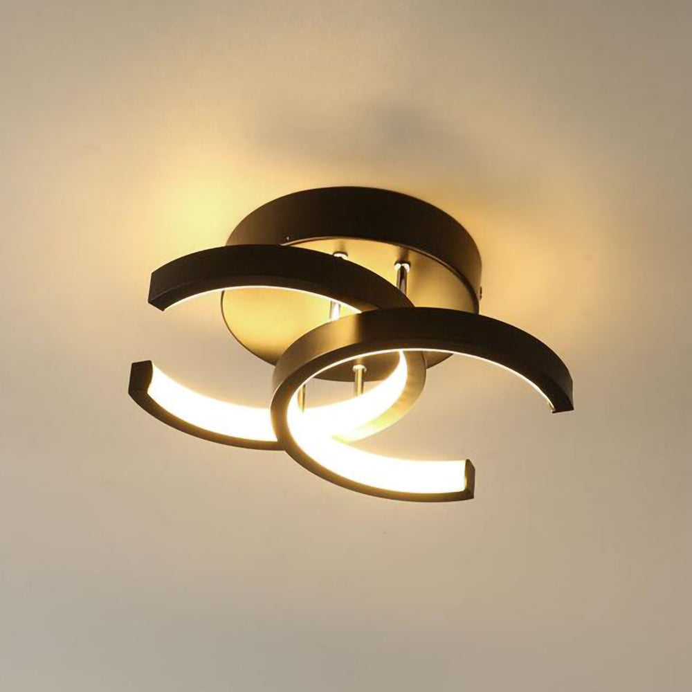 Moderne LED Loftslampe i Sort Metal - Energibesparende Design