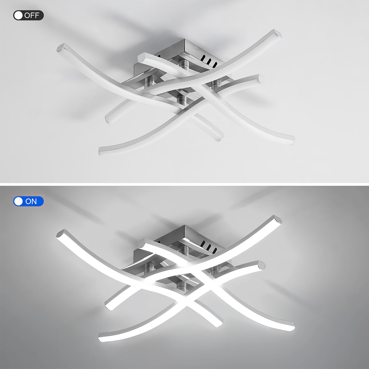 Moderne LED Loftlampe i Aluminium - Energibesparende Design
