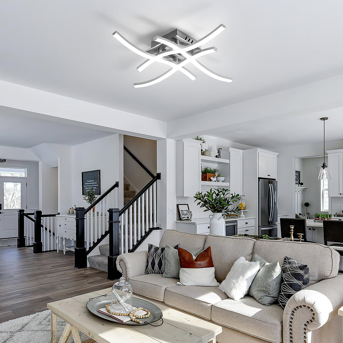 Moderne LED Loftlampe i Aluminium - Energibesparende Design