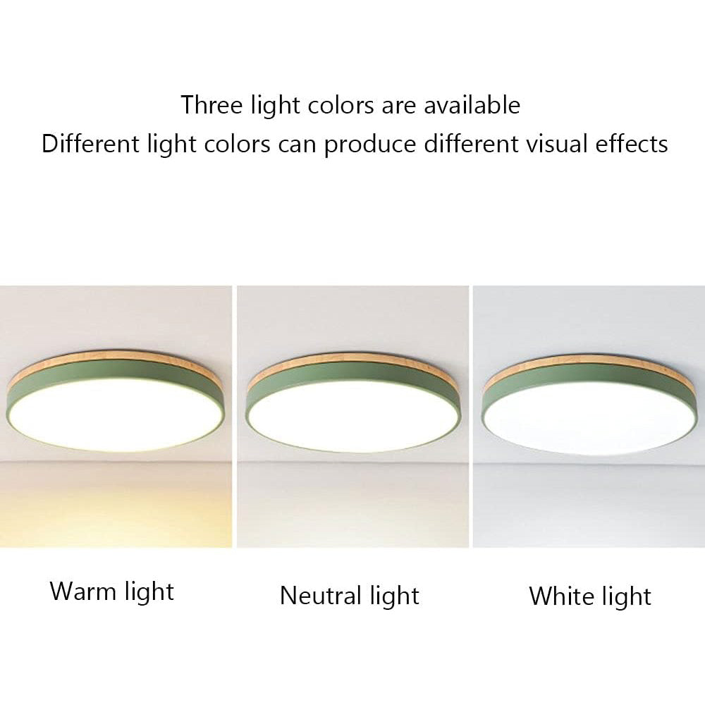 Moderne LED Loftslampe i Træ med Energibesparende Design