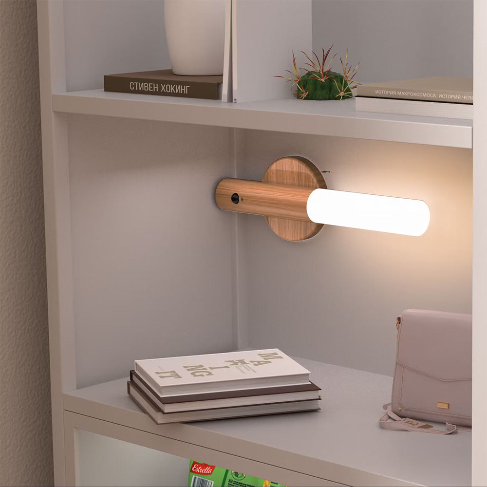 Smart LED Væglampe med Bevægelsessensor i Trædesign