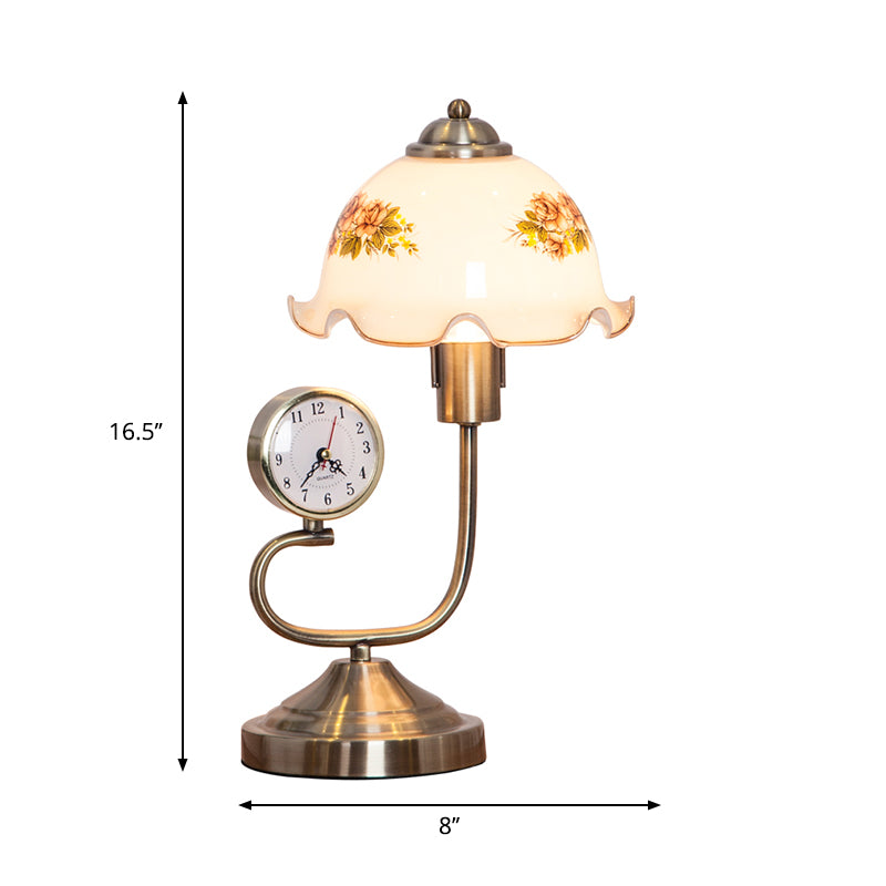 Blomformad Bordslampa med Lantlig Elegans och Mysbelysning