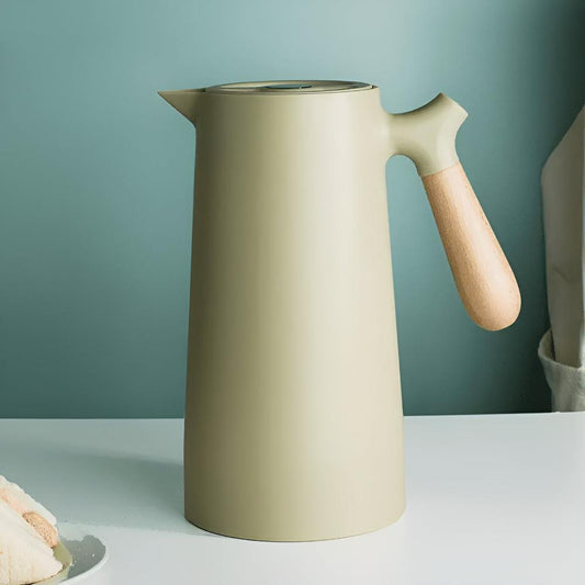 Elegant Termos med Trähandtag – Håller Din Dryck Perfekt