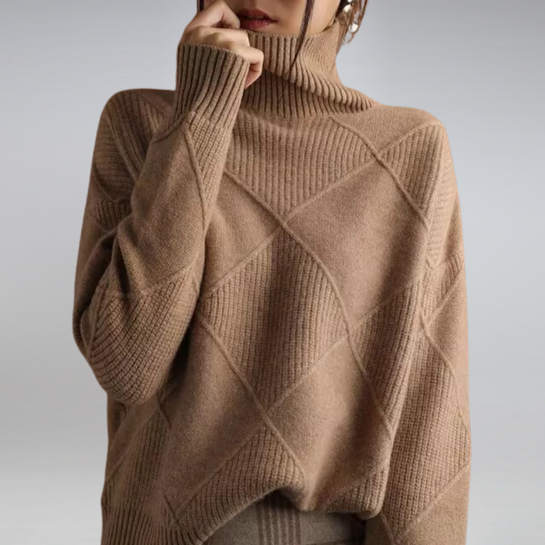 Rullekrave sweater i blød kasmir til damer