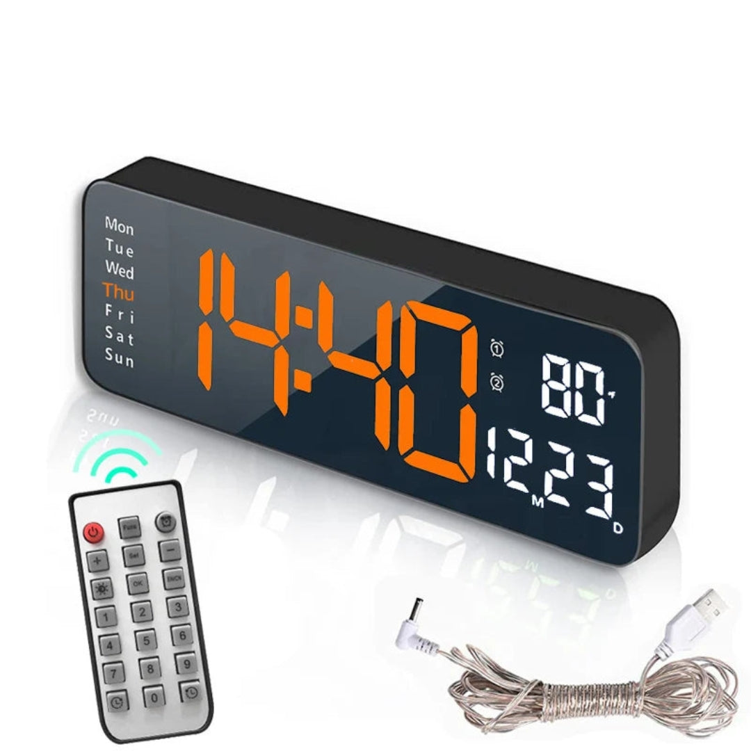 Elegant Digital Väggklocka med LED Display