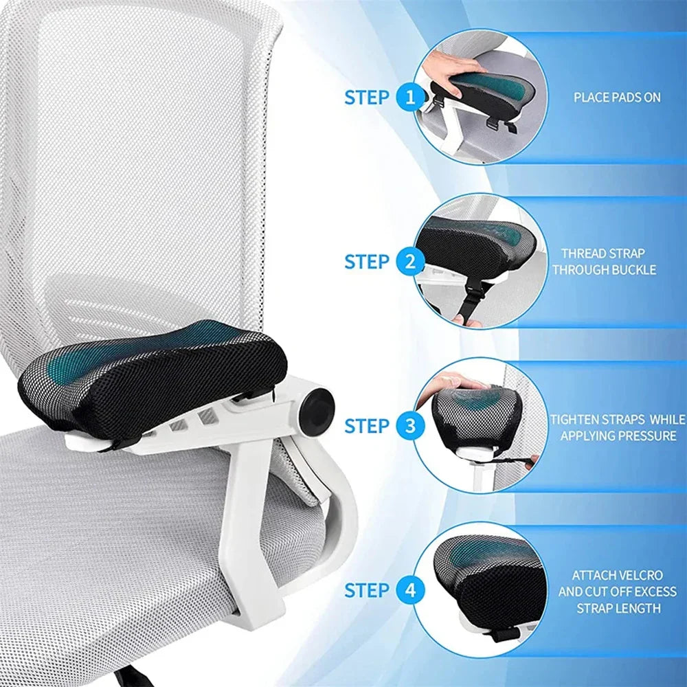 Ergonomiske Memory Foam Armlænspuder med Kølende Gel