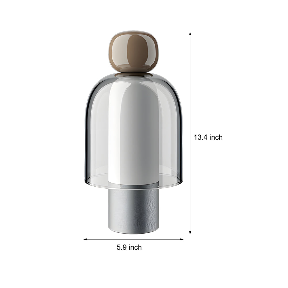 Genopladelig Bordlampe i Glas med Justerbar LED-lys