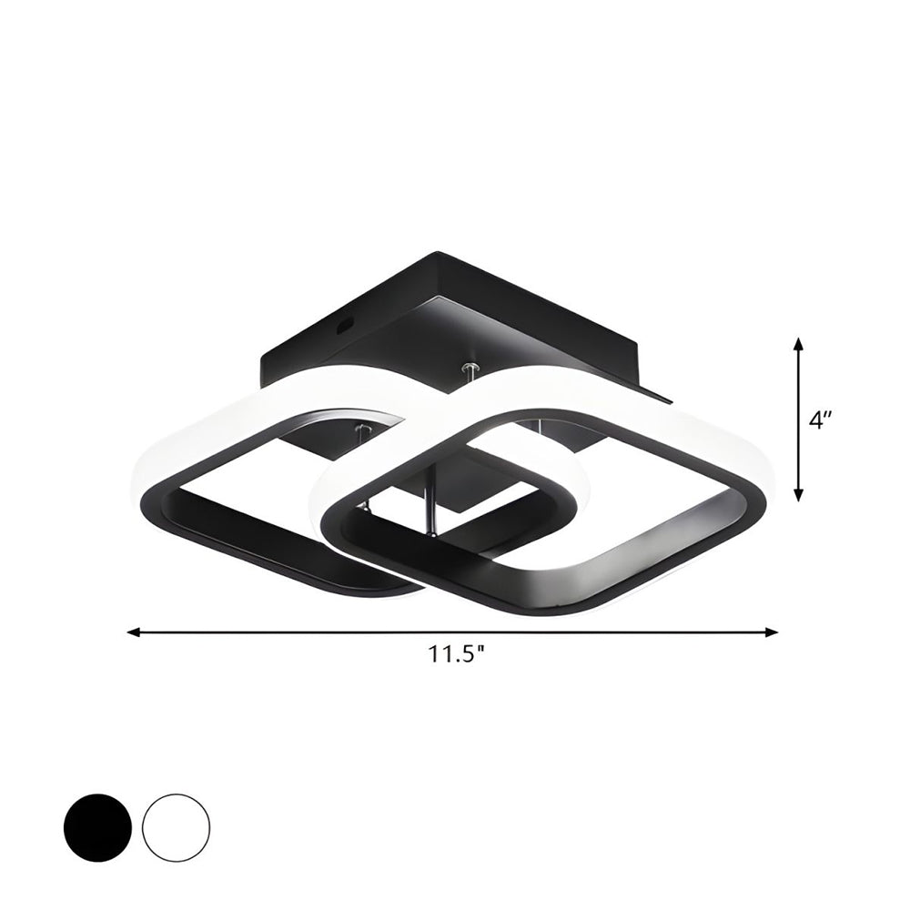 Moderne LED Loftslampe i Sort Metal - Energibesparende Design