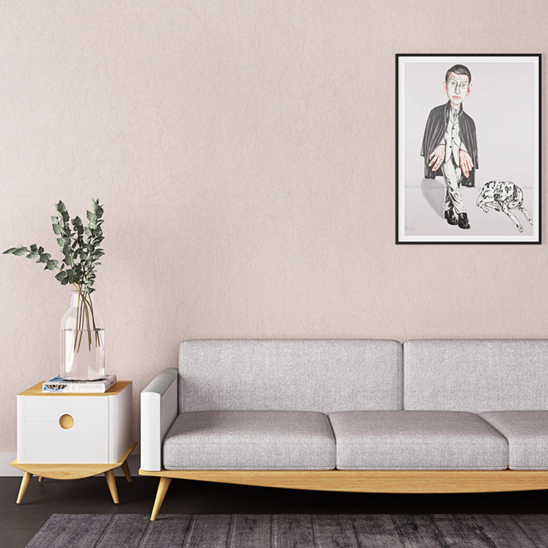 Enkel enfärgad tapet för väggbeklädnad i pastell till sovrum 33' L x 20,5" B