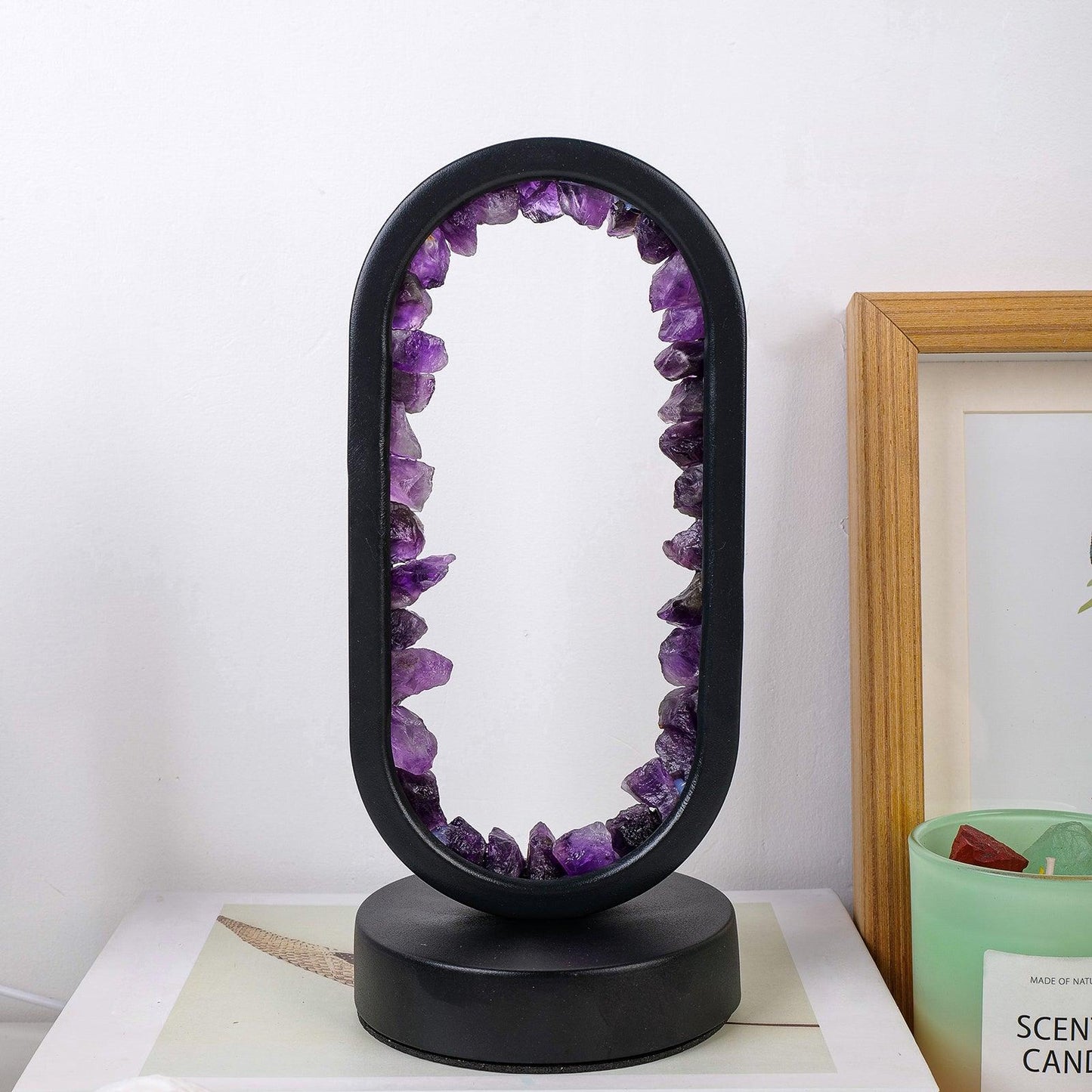 Amethyst lysormlampe med elegant design og beroligende lys