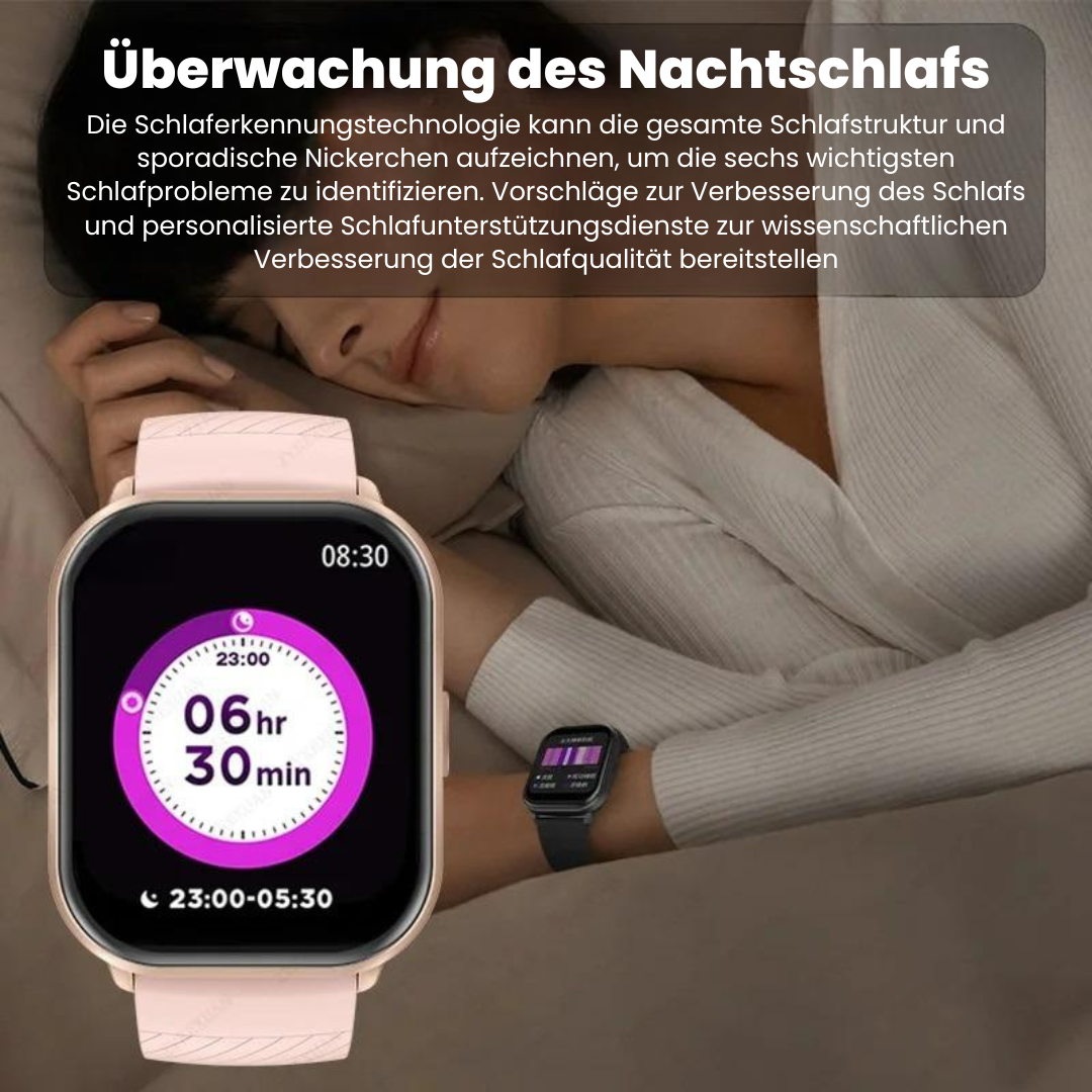 Smartwatch med pulsmätare i realtid för iOS/Android – blodtrycks- och syresättningstracker