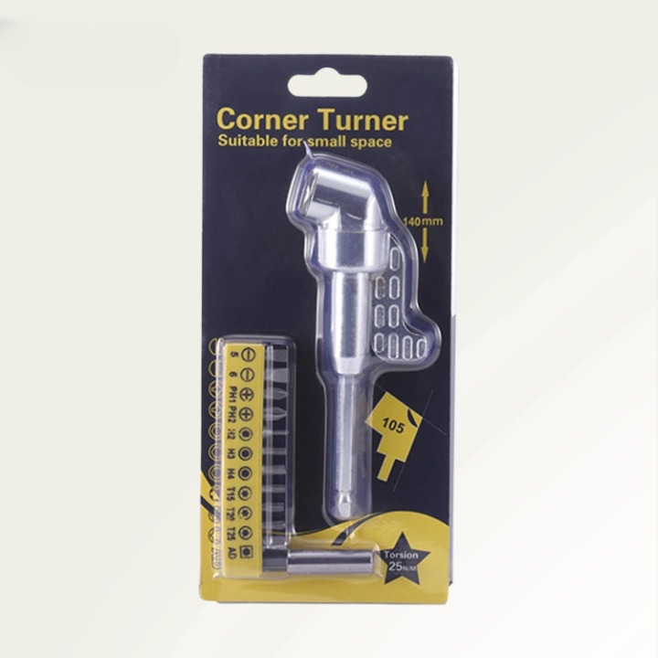 Adapter til Winkelborer 105° til trange steder | Magnetisk & 1/4" Sechskant | Rustfrit 45'er stål | 60/140 mm