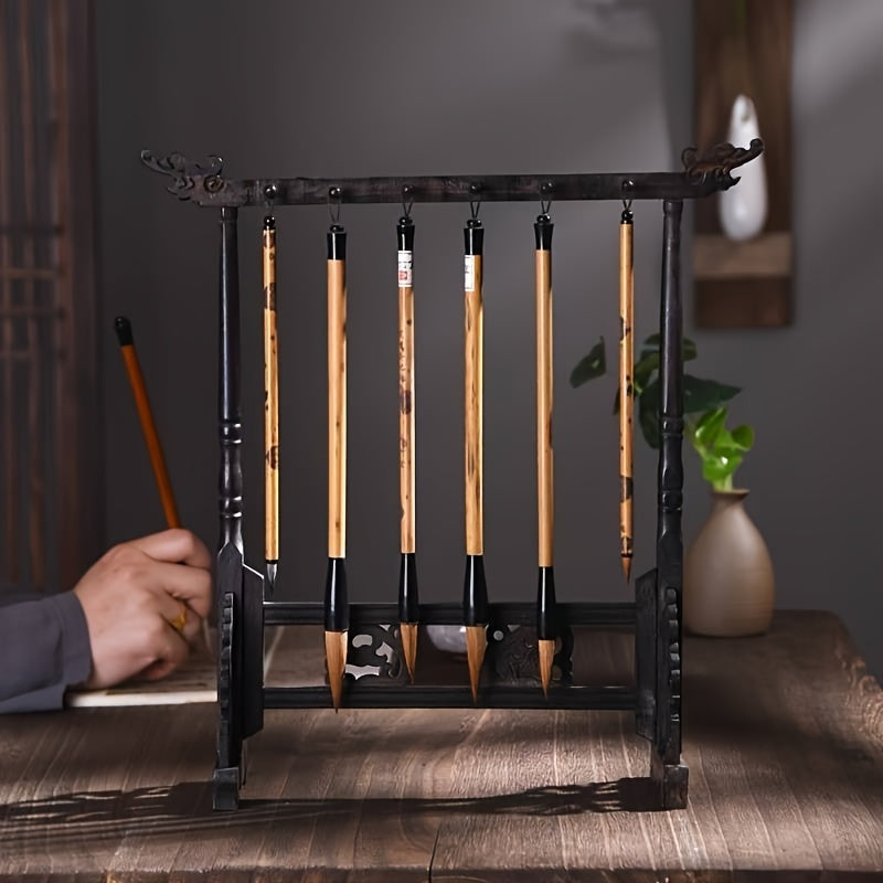 Elegant håndlavet holder til kalligrafipensler med 12 rum