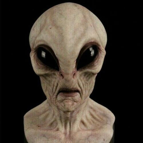 Realistisk Alien Mask CosmicMorph | Handmålad Halloween Maskeradtillbehör