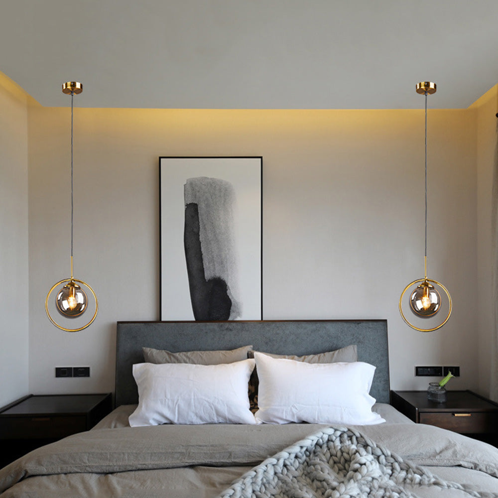 Elegant Glaspendel med Gylden Ramme til Moderne Hjem