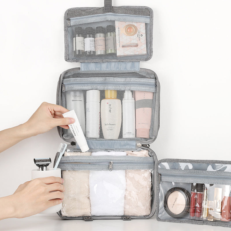 Resecosmetik Organizer | Kompakt och Vattentät | 4 Fack med 360° Hänglås