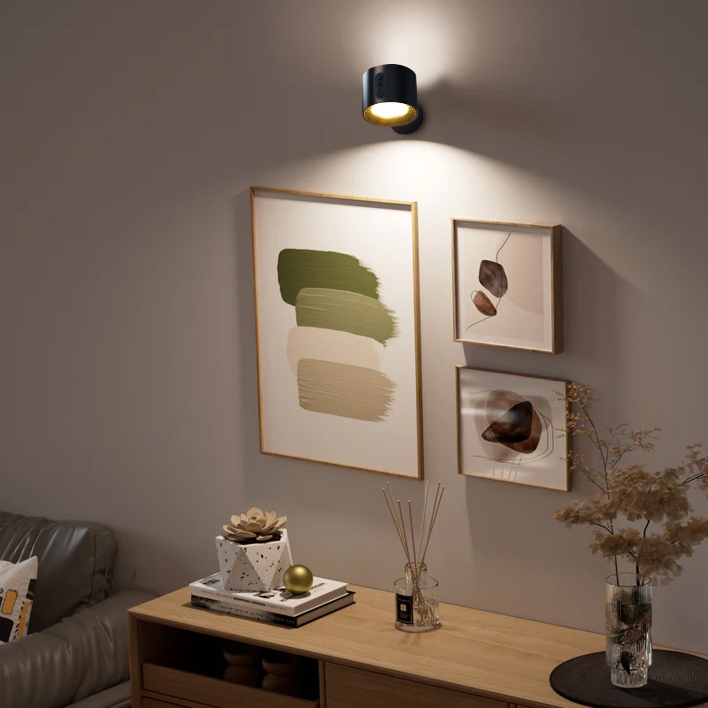 Modern LED-vägglampa med touchkontroll och dubbla huvuden