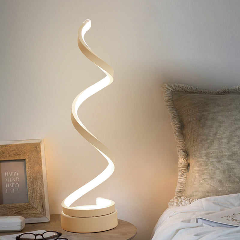 Moderne Spiralformet LED Bordlampe til Stilfuld Belysning