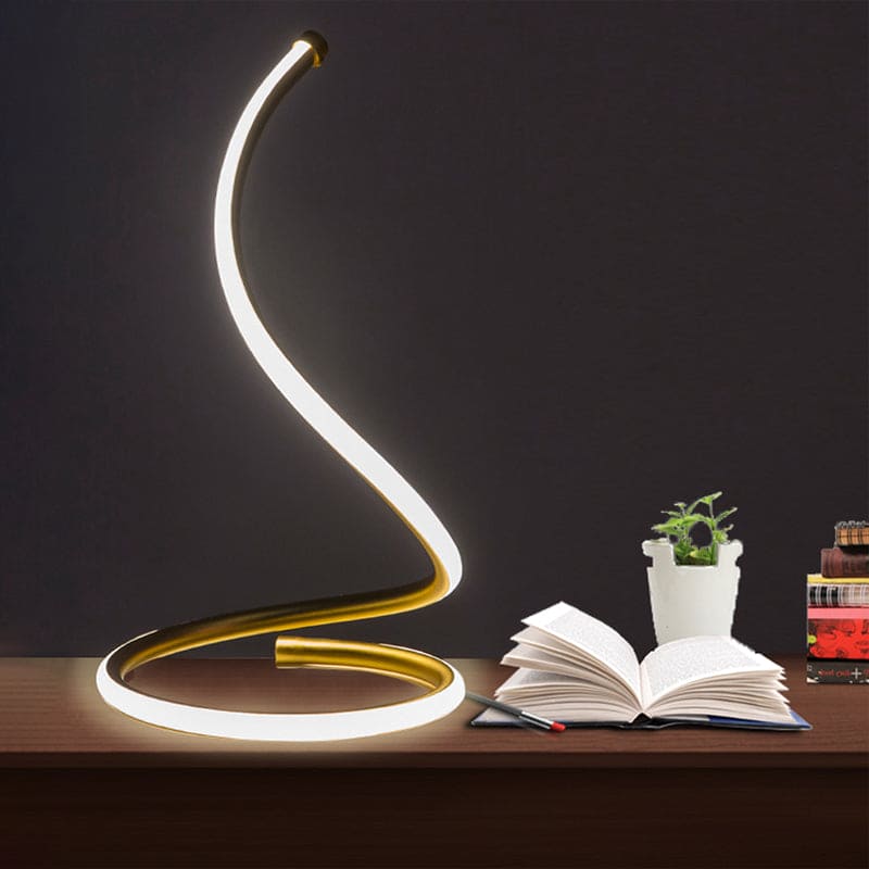 Spiralformet Lampe i Silicagel – Guldlys til Dit Hjem