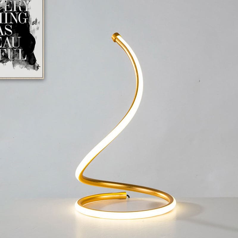 Spiralformet Lampe i Silicagel – Guldlys til Dit Hjem