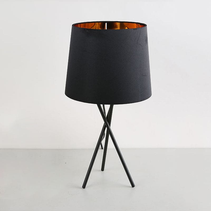 Minimalistisk Bordlampe med Blødt LED Lys i Tøjlampeskærm