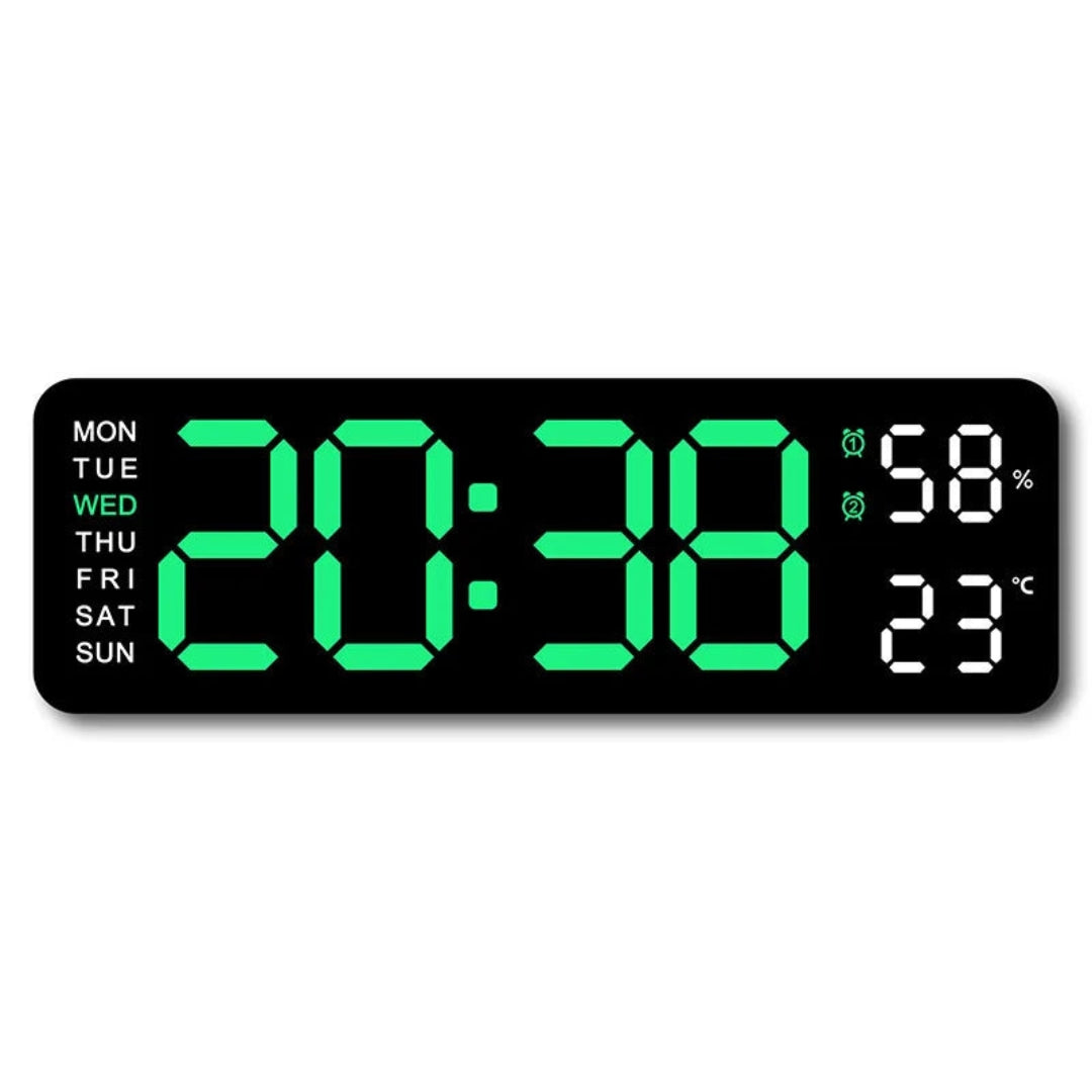 Elegant Digital Väggklocka med LED Display