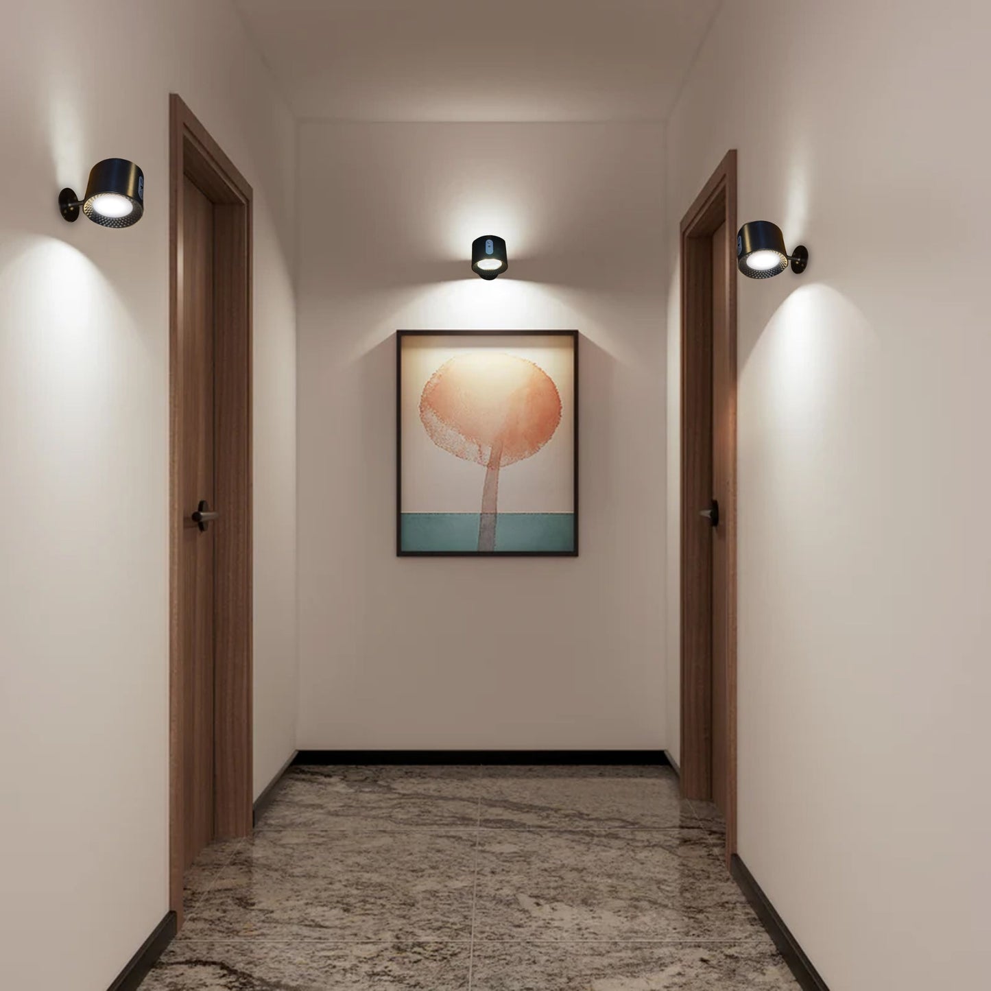 Modern LED-vägglampa med touchkontroll och dubbla huvuden