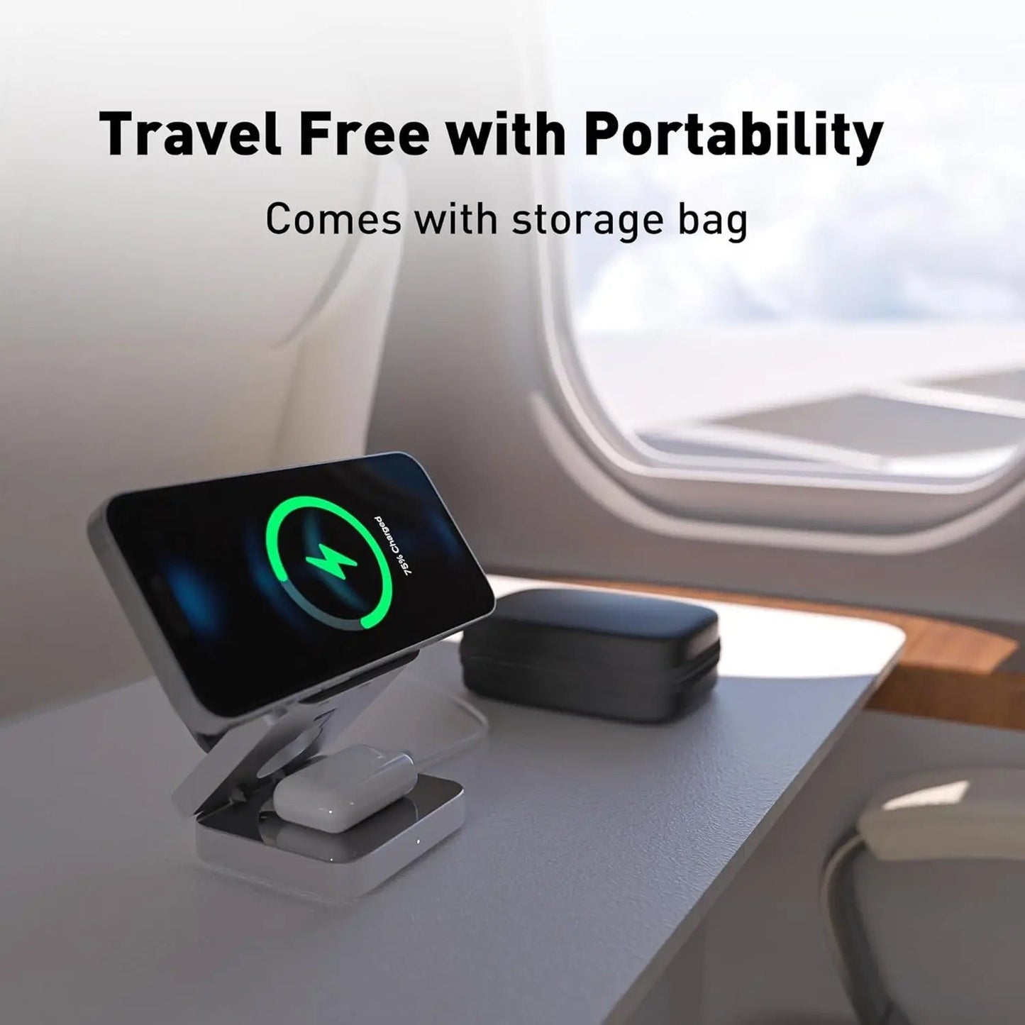 3-i-1 Hurtig Magnetisk Trådløs Oplader til iPhone, AirPods & Apple Watch