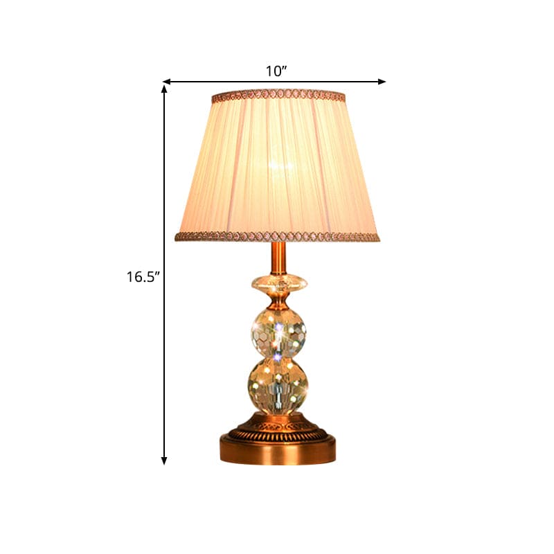 Elegant Bordlampe i Krystal med Moderne Kegleform