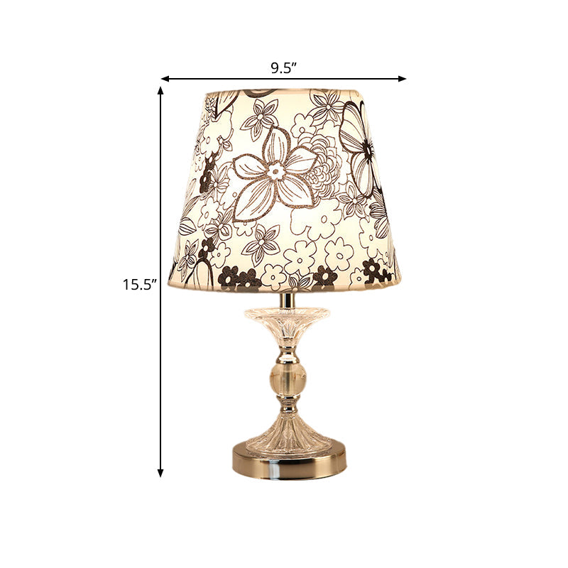 Elegant Bordlampe med Kunstnerisk Blomstermønster