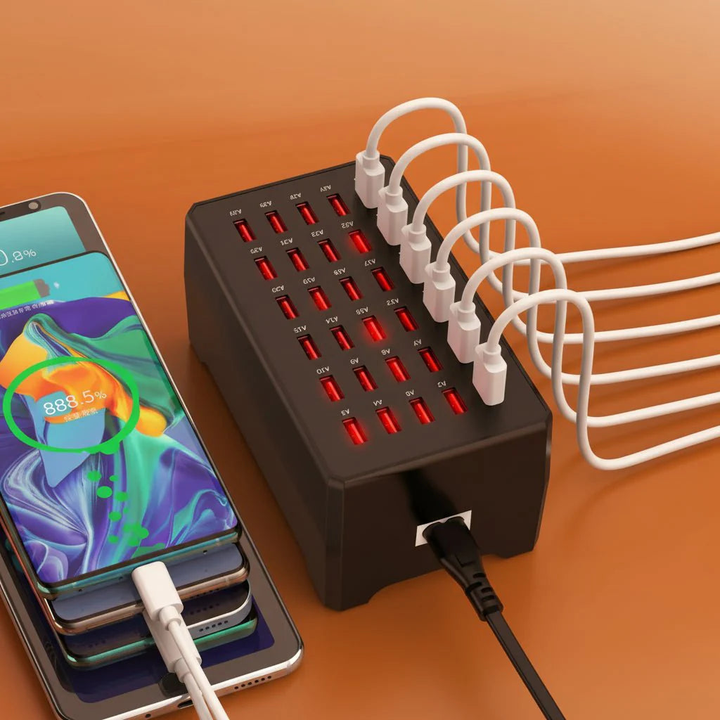 Effektiv USB Opladerstation til Flere Enheder Samtidigt