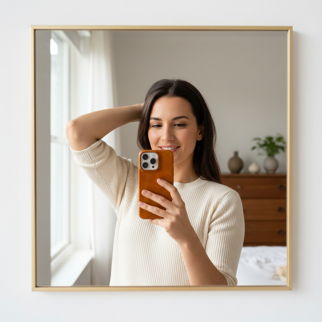 Äkta läderfodral med oljevax till Apple iPhone