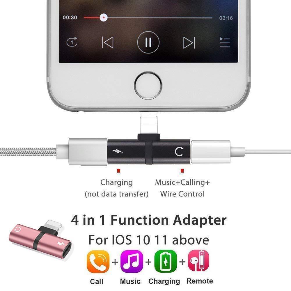 4-i-1 Lightning-adapter för iPhone – Hörlurar (2 st.)