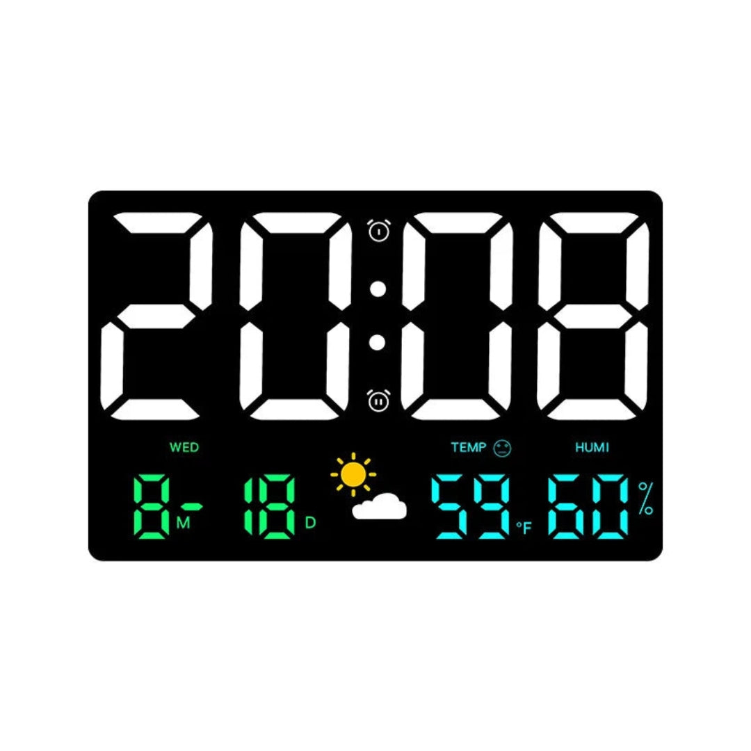 Elegant Digital Väggklocka med LED Display
