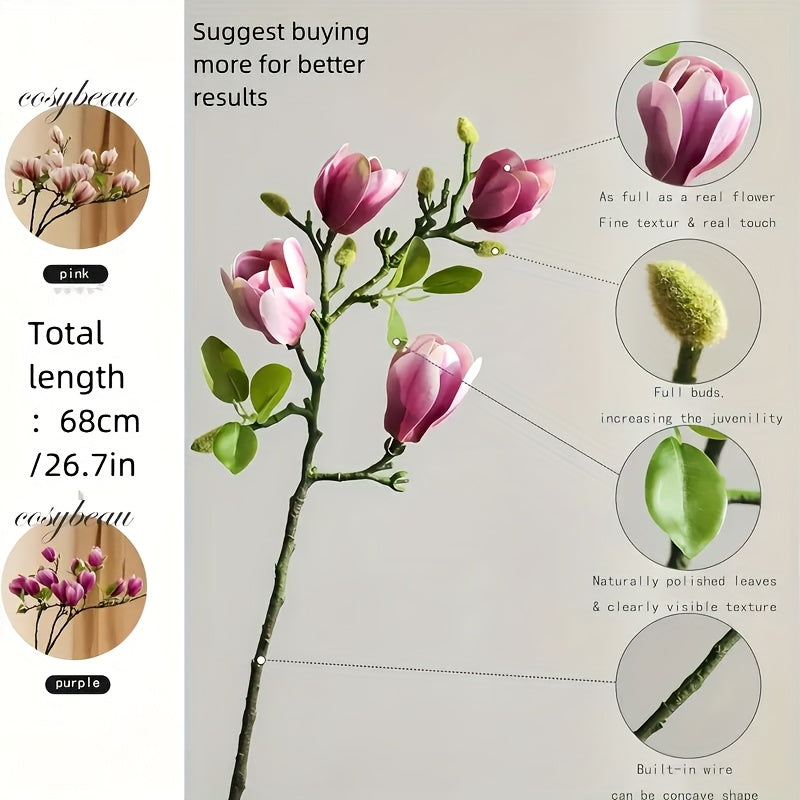 Elegant Magnoliablomsterset – Perfekt för Bröllop och Inredning