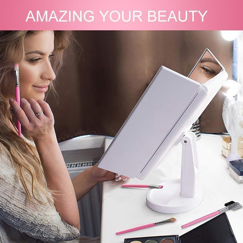 Lysende Makeup Spejl med 24 LED-lys