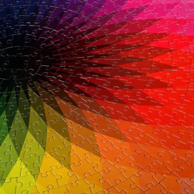 Runde Puzzles i Gradient Farver med Regnbue Design