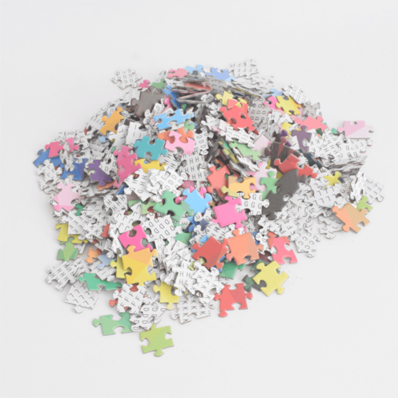 Runde Puzzles i Gradient Farver med Regnbue Design