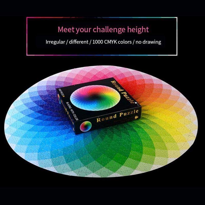 Runde Puzzles i Gradient Farver med Regnbue Design