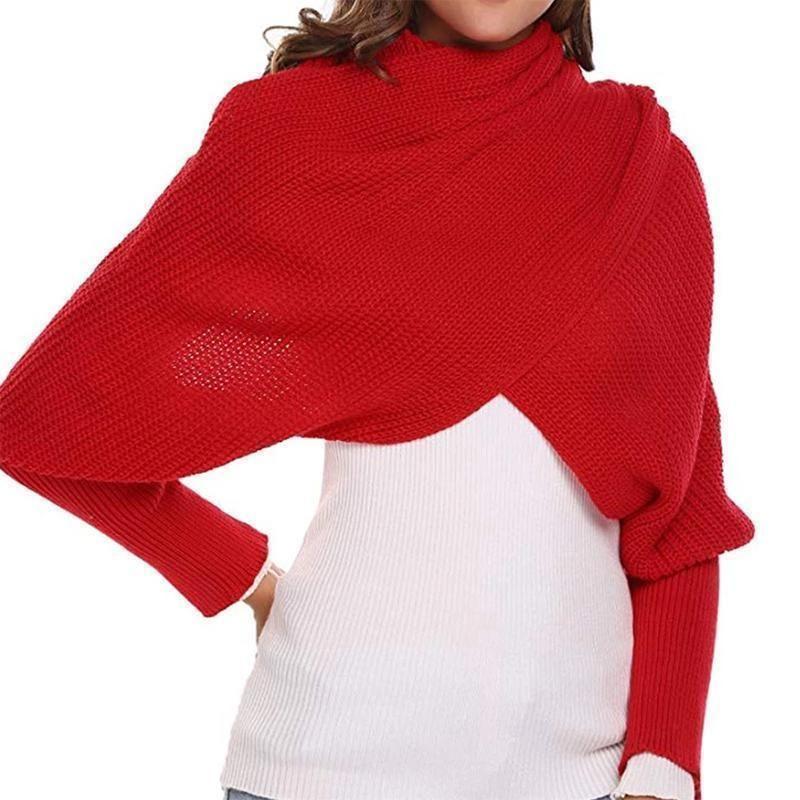 Virkad koftscarf med ärmar för höst- och vintermode