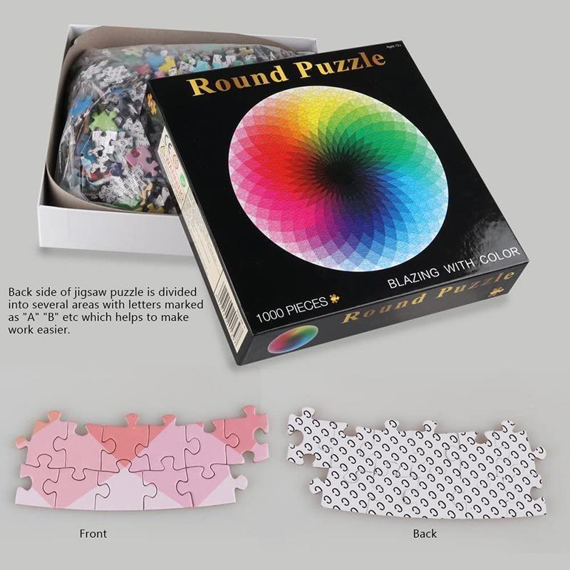Runde Puzzles i Gradient Farver med Regnbue Design