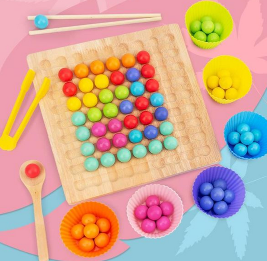 Montessori Logiskt Spel med Pärlor – Främjar Färgteori och Tankeförmåga