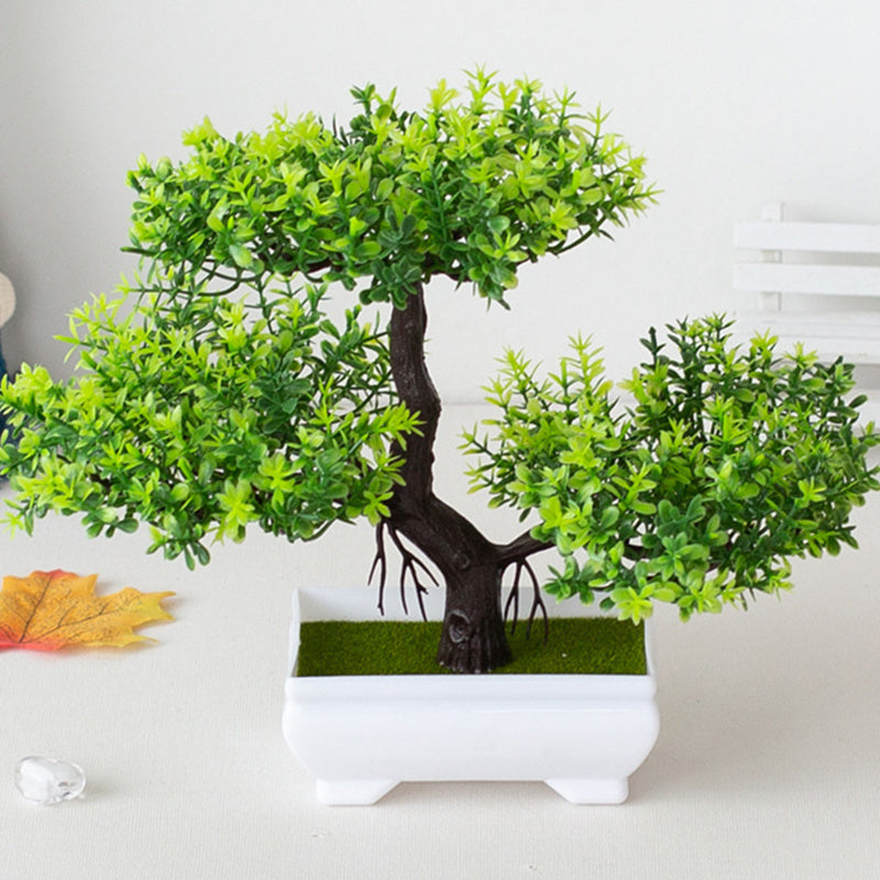 Kunstig BlomsterBonsai – Mini Bonsai med Smukke Rosa Blomster