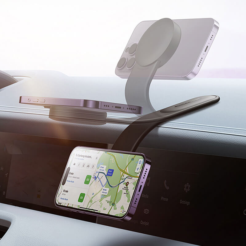 Magnetisk mobilhållare med trådlös laddning för bilen
