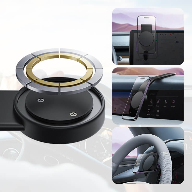 Magnetisk mobilhållare med trådlös laddning för bilen
