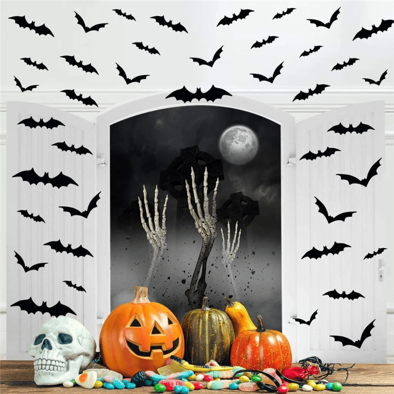 3D Flagermus Vægdekorationer: Skræmmende Halloween Pynt