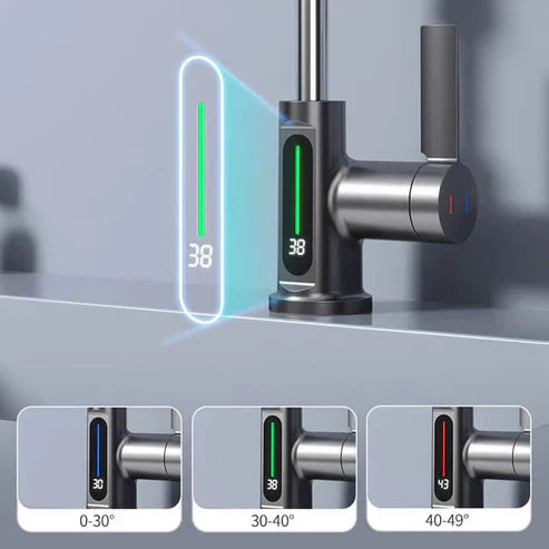 WaterMaster Fleksibel LED Køkken & Bad Vandhane – 360° Drejelig, Udtziehbar Slange & 5 Sprøjteindstillinger